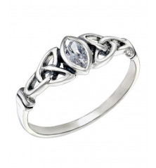 BAGUE TRIKETRA, argent et cristal