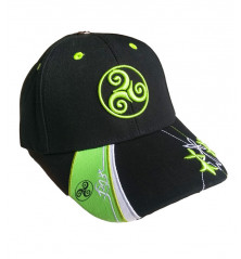 CASQUETTE NOIRE ET VERTE - Triskel et hermines
